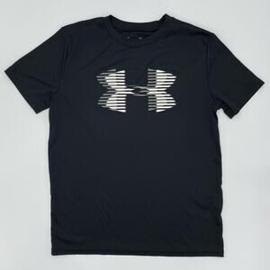 Under Armour Boy's Black Large Logo Short Sleeve Active Top Size L